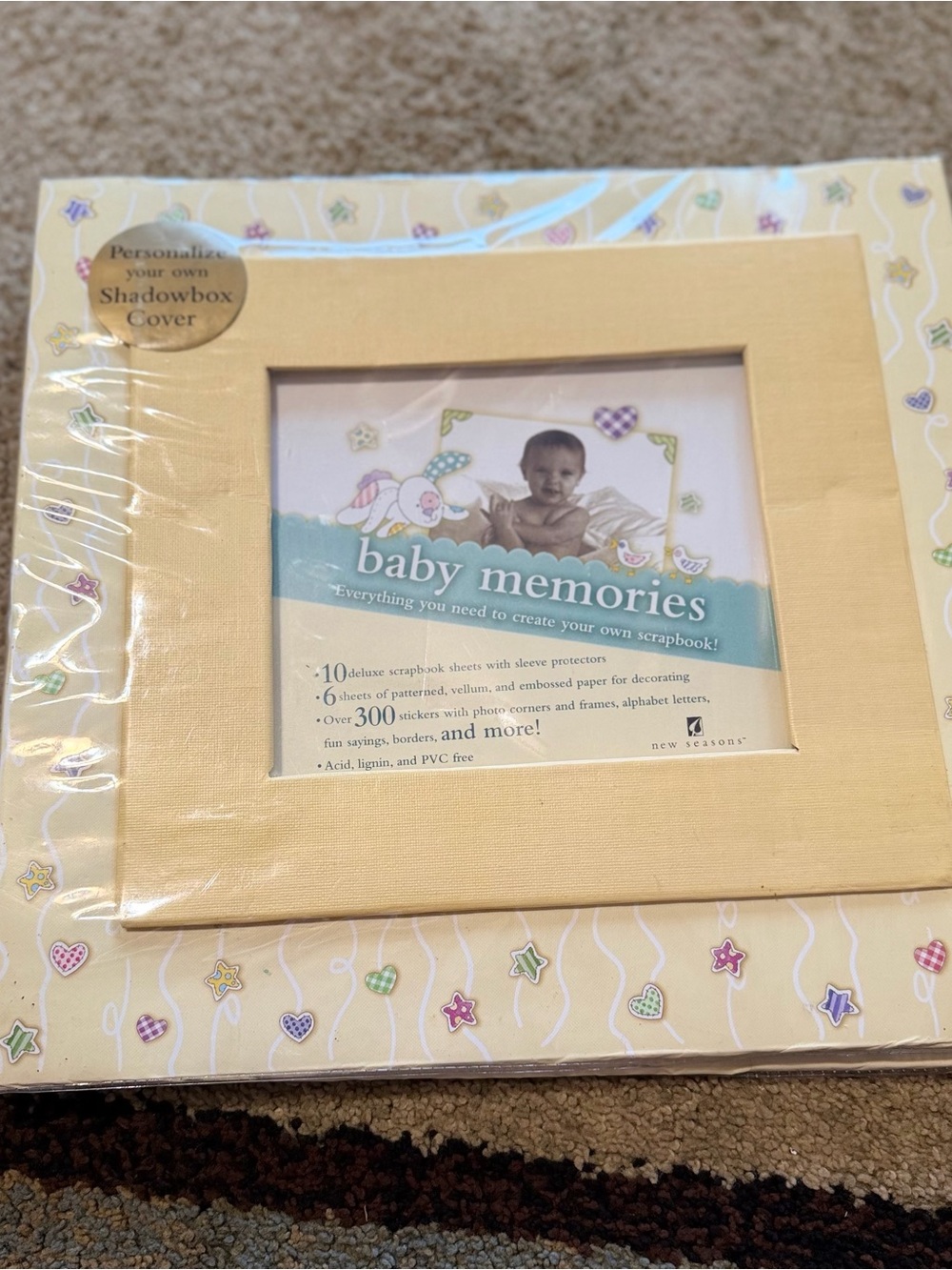 Baby Memories Shadowbox Cover Photo Frame - Yellow
